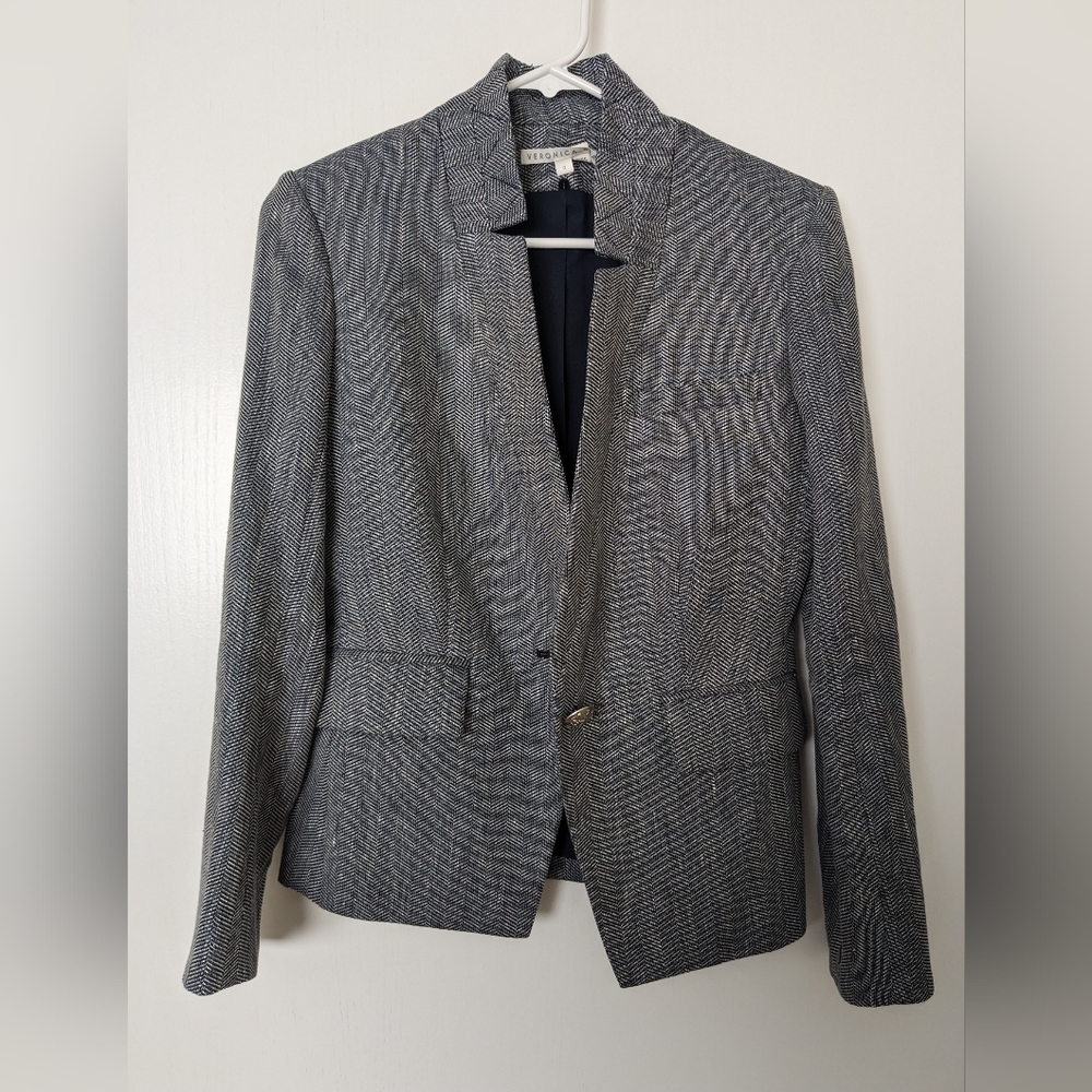 Veronica Beard blue herringbone Farley Dickey Jacket